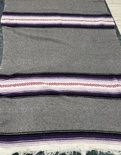 Authentic Large Handwoven Mexican Blanket -boho Southwest-Durable Serape-49 x74