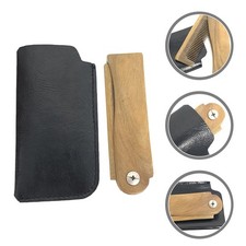 1 Set Folding Beard Comb with Case Household Hair Comb Wooden Mustache Comb