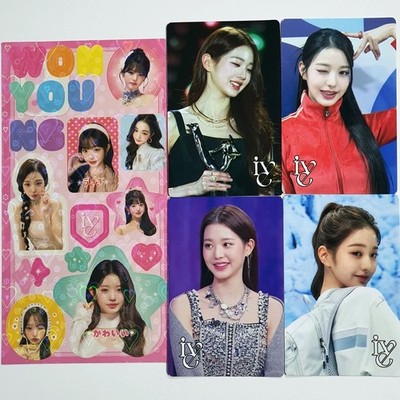 IVE Wonyoung Photocard 4pcs Sticker 1pc Set, Kpop Lomo Cards, Fan-made Gift