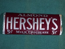 1930s-40s Genuine Hershey 5c Almond Milk Chocolate Dummy Bar Salesman's Sample