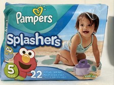 Pampers Splashers Swim Pant Size 5- 30-40 Lbs 22 count Pool Beach