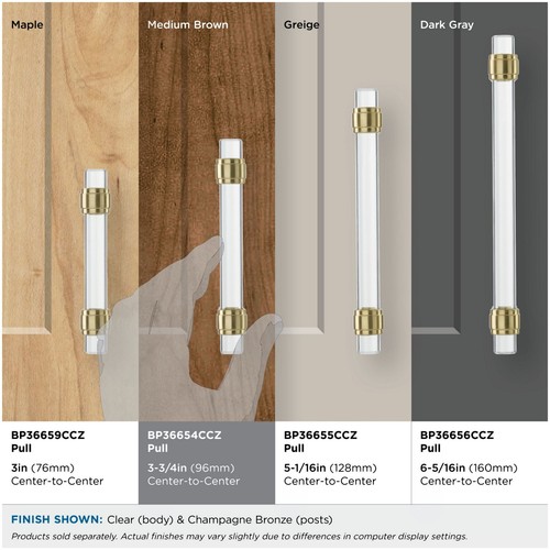 Amerock BP36654 Glacio 3-3/4" Center to Center Bar Cabinet Pull - Nickel - Imagen 12 de 12