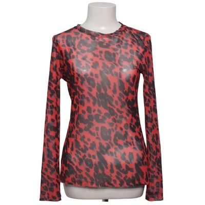 Costes Studio, Top, Größe: S, Leopard Mesh Tee, Rot/Schwarz #PZ4