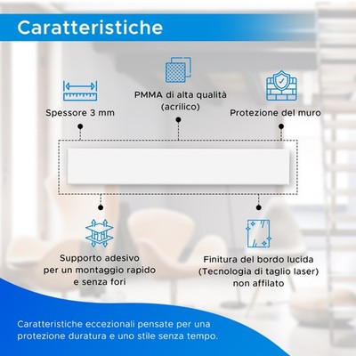 BATTISEDIA PLEXIGLASS NERO Lucido Salva Muro 99x10cm Spes 3mm Designtrasparente EUR 14,00 - IT - Foto 2