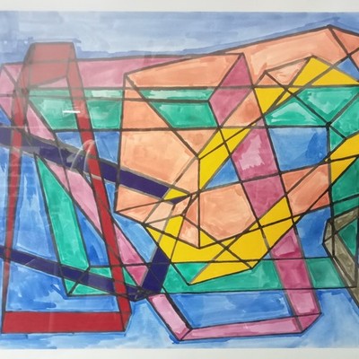 Flying Objects in Watercolor