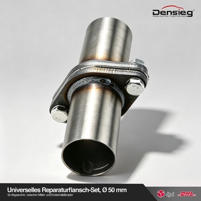 Densieg Verzinktes Eisen Auspuff Universal 50mm Flansch Set Autopflege Muffe