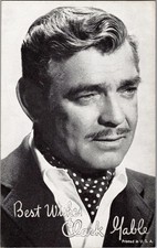 Vintage 3.5 x 5.5 photo card, Clark Gable