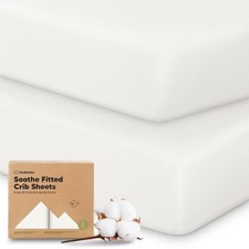 KeaBabies 2-Pack Organic Crib Sheets for Boys, Girls - 52" x 28", Soft White