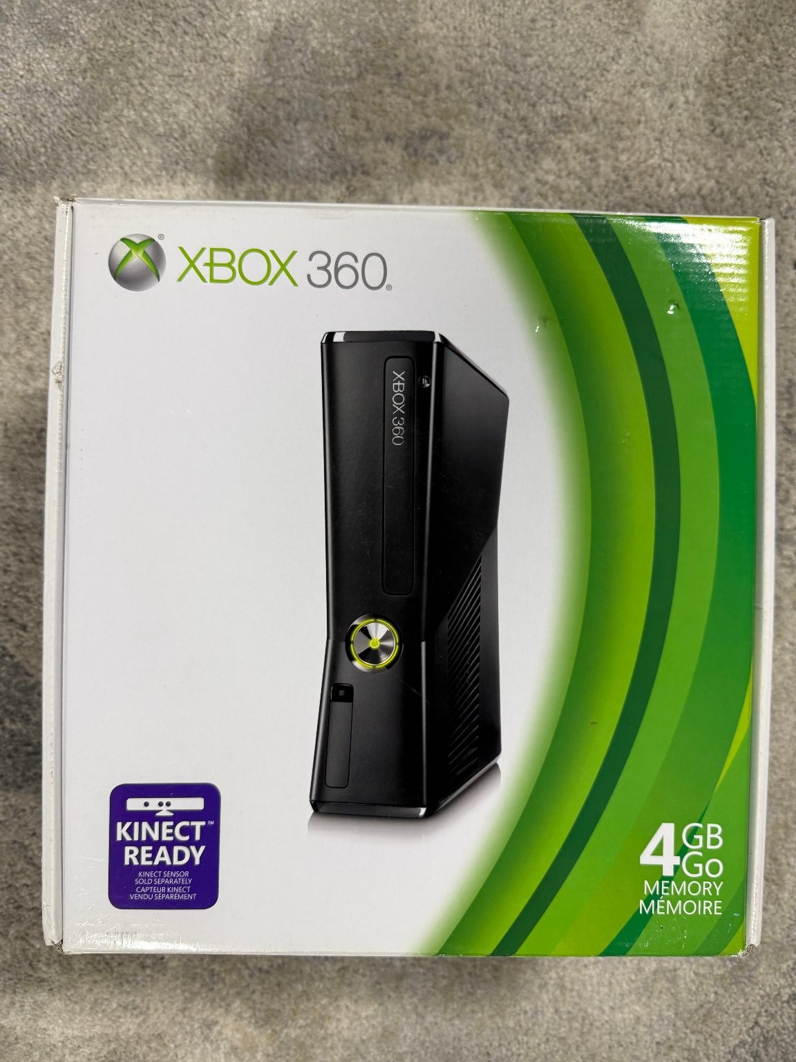 Xbox 360 S Slim Black 4GB Console Open Box w/ Controller & M