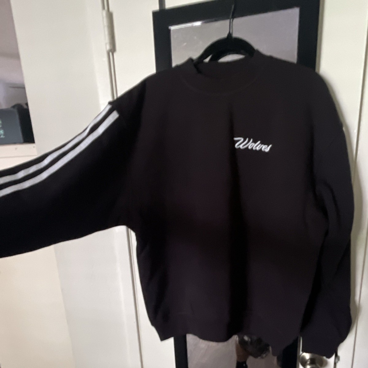 Darc Sport Athletics Black Pullover Sweatshirt Long Sleeve Striped 