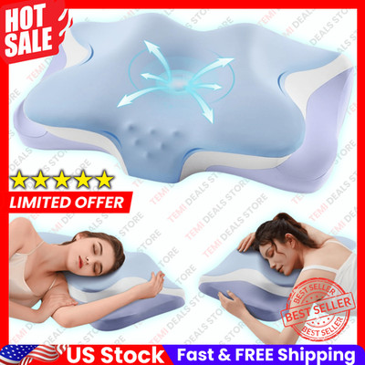 Ergo Pillow for Sleep Apnea, Neck Pain and Snoring Relief, White, Queen Size NEW
