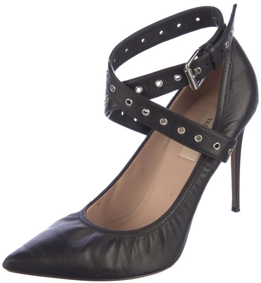 FINAL DEAL! Valentino Womens Rockstud Strappy Stiletto Pumps Size 38 (7.5) - Image 2 of 4