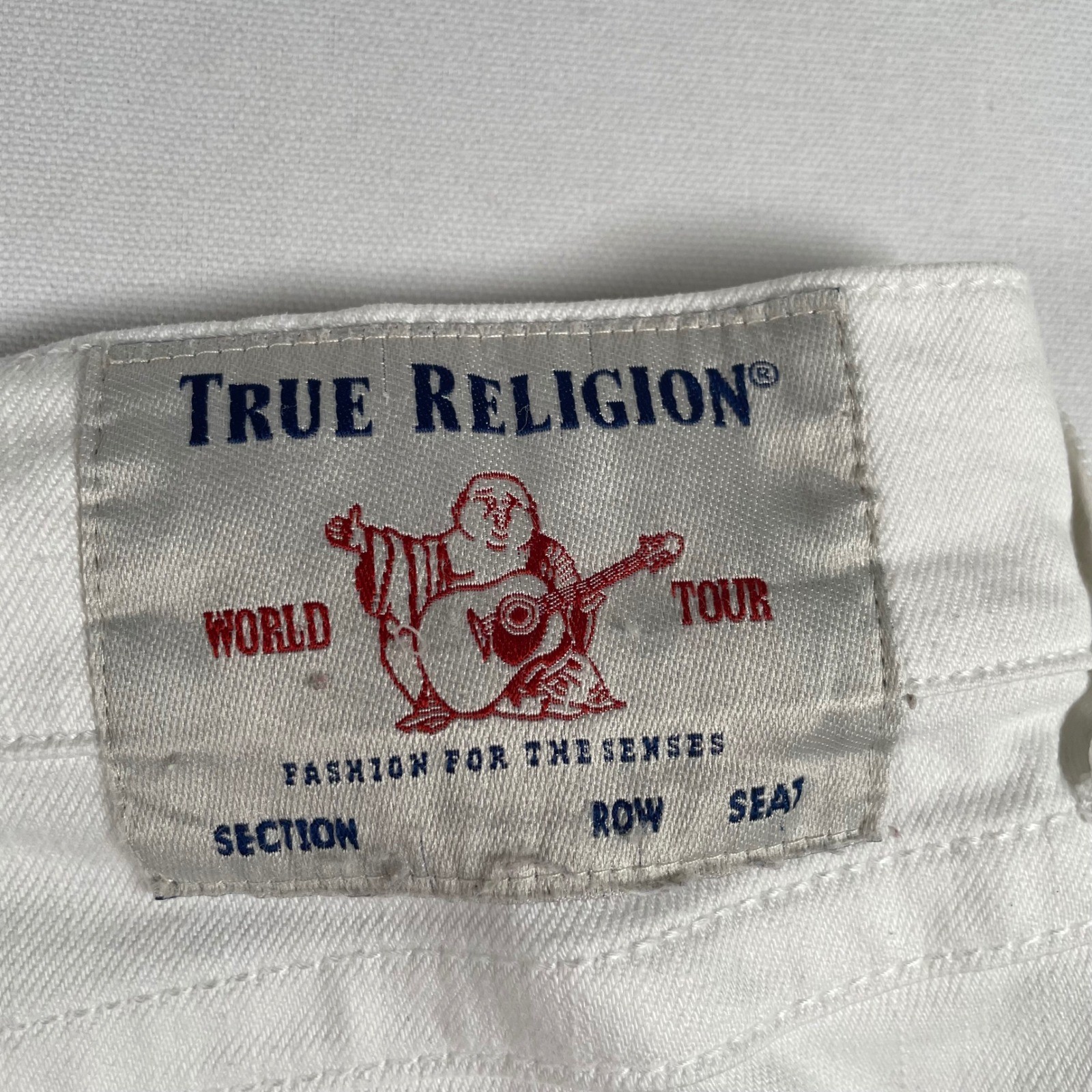 True Religion Ricky Relaxed Straight White Denim Shorts Mens Size 36 thumbnail 5