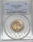 1913 Buffalo Nickel PCGS MS64 Type 2