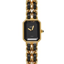 Chanel Premiere M H0001 20mm Yellow Gold Plated Black Wristwatch #WW10672
