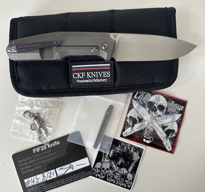 CKF Custom Knife Factory FIF 20 FoldingKnife Polished M398 Blade Titanium