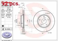 X2 PCS FRONT BRAKE DISC ROTOS X2 PCS SET 09.B520.11 BREMBO I