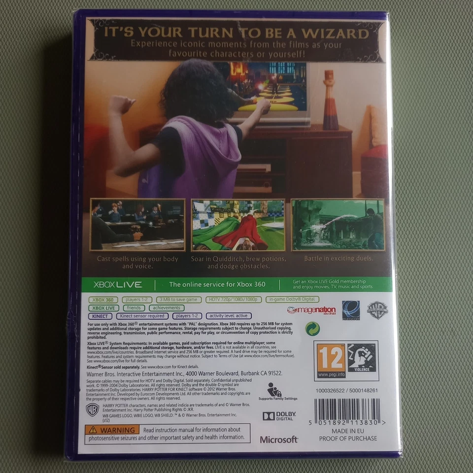 Harry Potter for Kinect ( Microsoft Xbox 360 2012 ) Boxed & Complete With Manual - Image 2 of 2