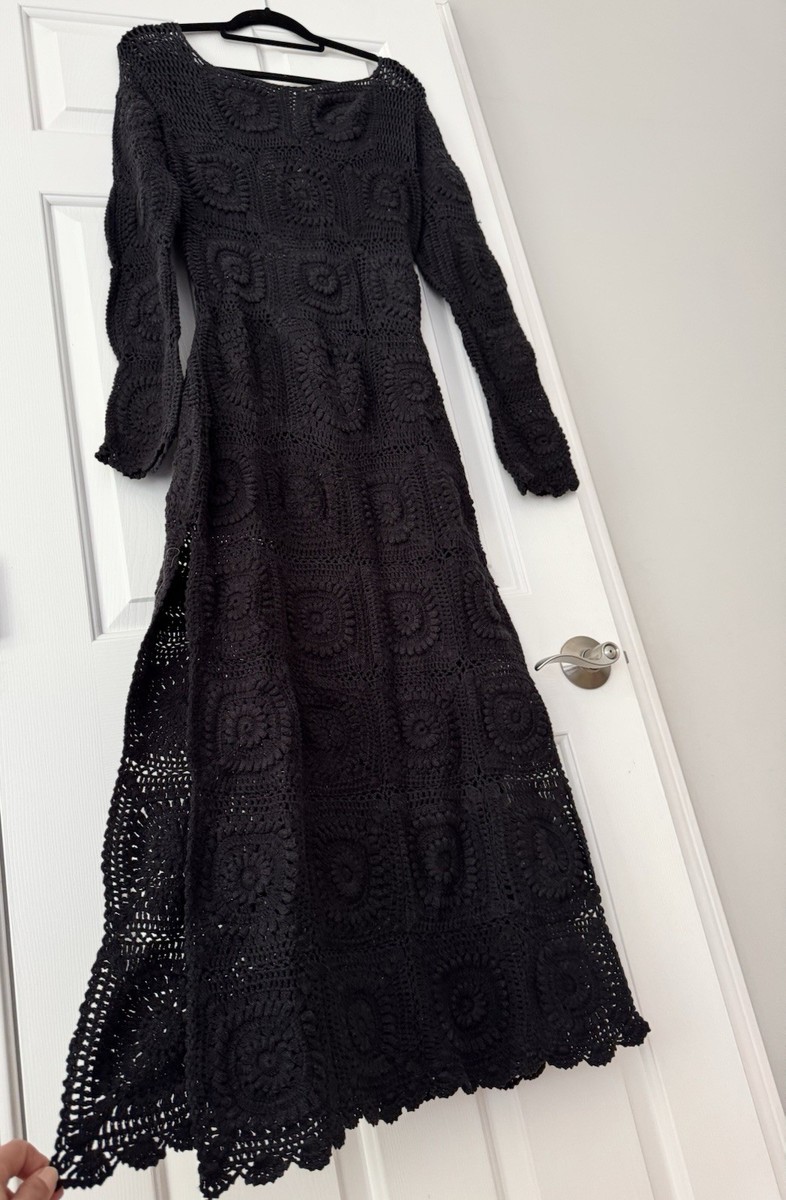 NWT Anthropologie Bohemian Crochet Knit Midi Dress, Size S | eBay