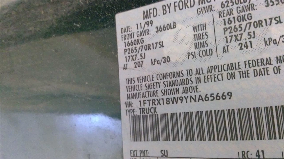 Ford F-150 2000 FRONT|LEFT Left Airbag 7035 Foto 4 de 4