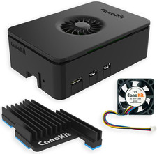 Pi 5 Case for Raspberry Pi 5 with MEGA Heat Sink and Active Cooling - Turbine Bl