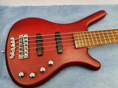 Warwick RockBass Corvette 5-String Bass Red Satin MEC Pickups Gig Bag Used