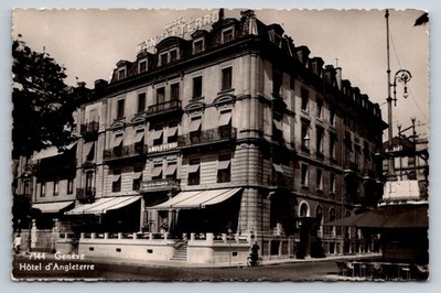 Vintage Hotel d'Angleterre Genève Switzerland Postcard Editions Jaeger GJG