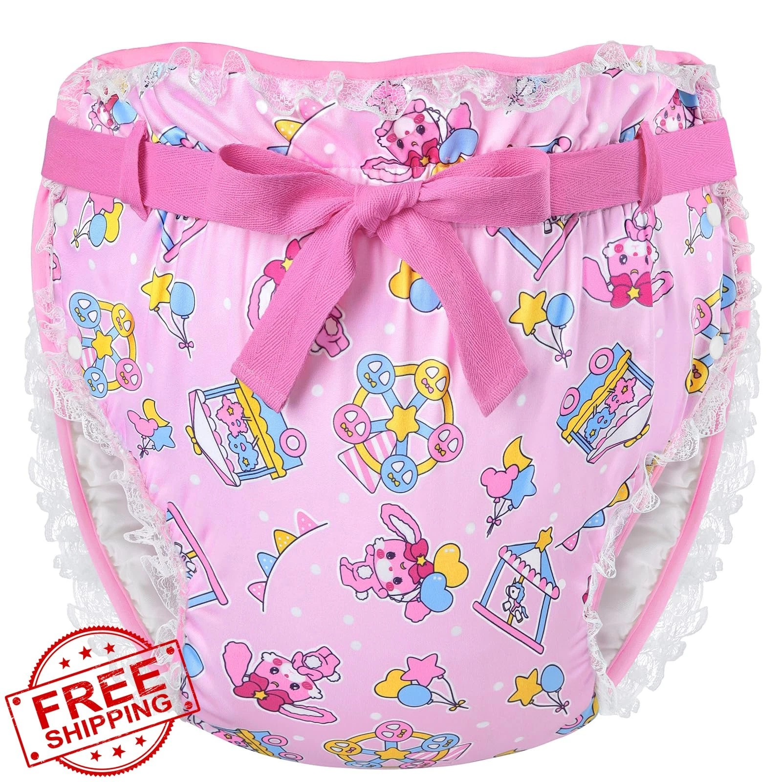 Littleforbig Adult Diaper Cover Usagi Pastel Pink XL