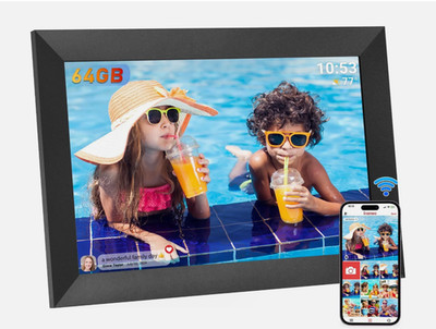 Hesmor Frameo Digitaler Bilderrahmen 10.1 Zoll 64GB WLAN IPS Schwarz