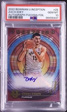 2022 Bowman U Inception Zach Edey Fuchsia Foil Auto RC  /75 #ZE PSA 10 Gem Mint