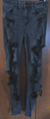 American Eagle Forever Soft Destroyed Jeans Sz 4 Waist 25 Inseam 28 Rise 9.5 in