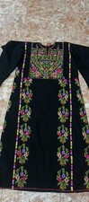 Vintage Palestinian Tatreez Thobe Six Panels Manajel Floral Embroidery
