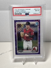 Bowman Chrome 2020 Corbin Carroll Mega Box Purple Mojo Refractor /250 PSA 8