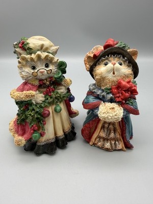Sweetbriar The Thickets Cat Figurines Pair Mrs. Claus & Cecily Pickwick 1990's
