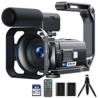 5K 56MP Camcorder Video Camera Vlogging Camera WiFi IR Night Vision,Tripod 64GB
