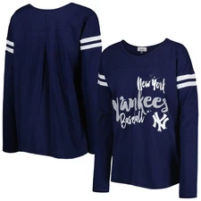 Women's Touch Navy New York Yankees Free Agent Long Sleeve T-Shirt