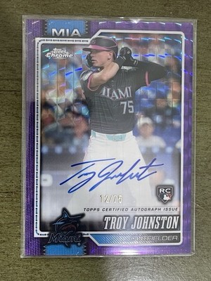 Topps Chrome Troy Johnston RC Auto RA-TJO /75 Purple Geometric Marlins 🔥