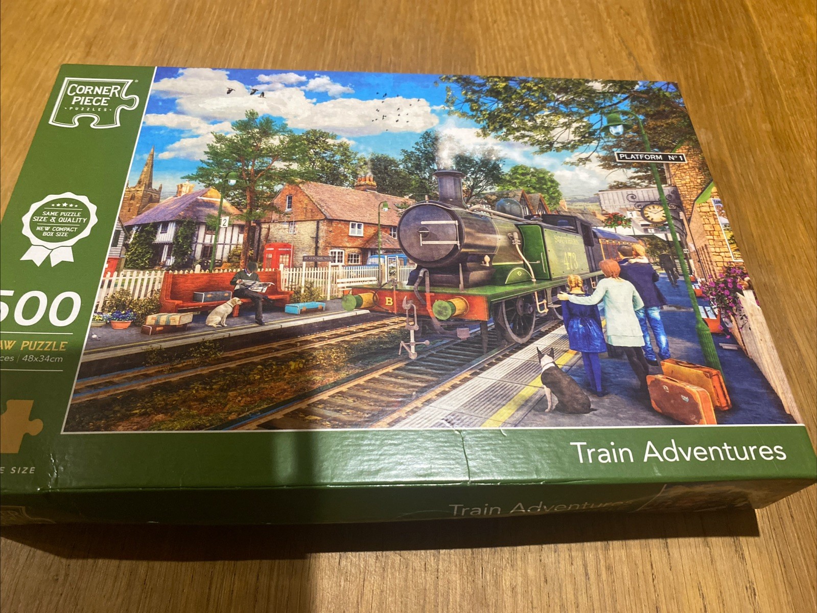 Corner Piece Train Adventures 500 Piece Jigsaw Puzzle Compact Box Complete