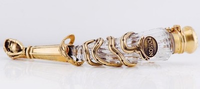 Antike viktorianische Arzt Giftflasche - 18k Vermeil Silber Chatelaine Schlange