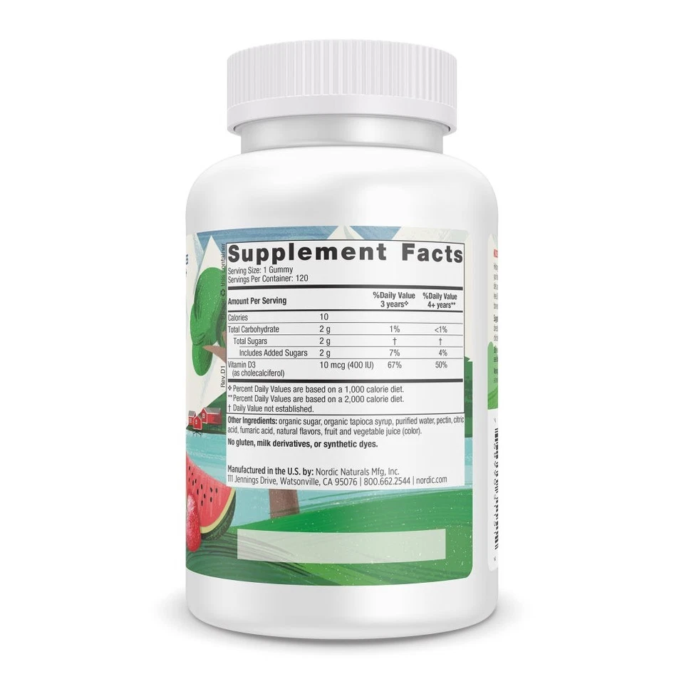 Gomas Nordic Naturals Vitamina D3 - Colecalciferol Natural Vitamina D - Imagem 4 de 4