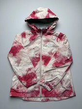 Helly Hansen Jacket Youth 10 Pink Tie Dye Hooded Water Repellent Zip Rain Coat