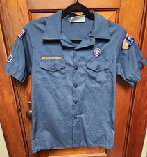 Boy Scouts of America BSA Shirt Sz Youth Large 14-16 Blue Cub Indianhead Patch