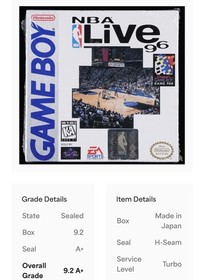 NBA Live 96 PSA 9.2 A+ Nintendo Game Boy Gameboy NOT WATA CGC VGA New Sealed