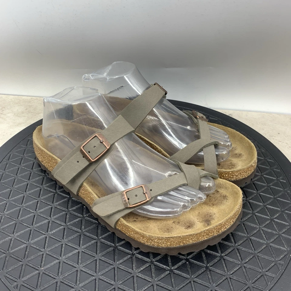 Sandalias Birkenstock Mayari Mujer 39 Talla 8 8.5 Zapatos Cuero Verde Chanclas Foto 2 de 4