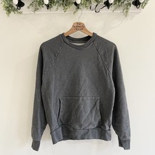 Everlane Dark Grey Organic Cotton Front Pocket Brushed Crewneck XS sustainable