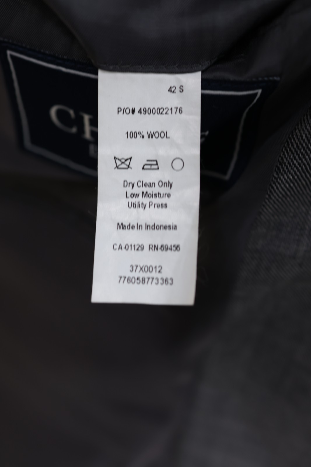 CHAPS mens solid gray 100% WOOL two button sport … - image 14