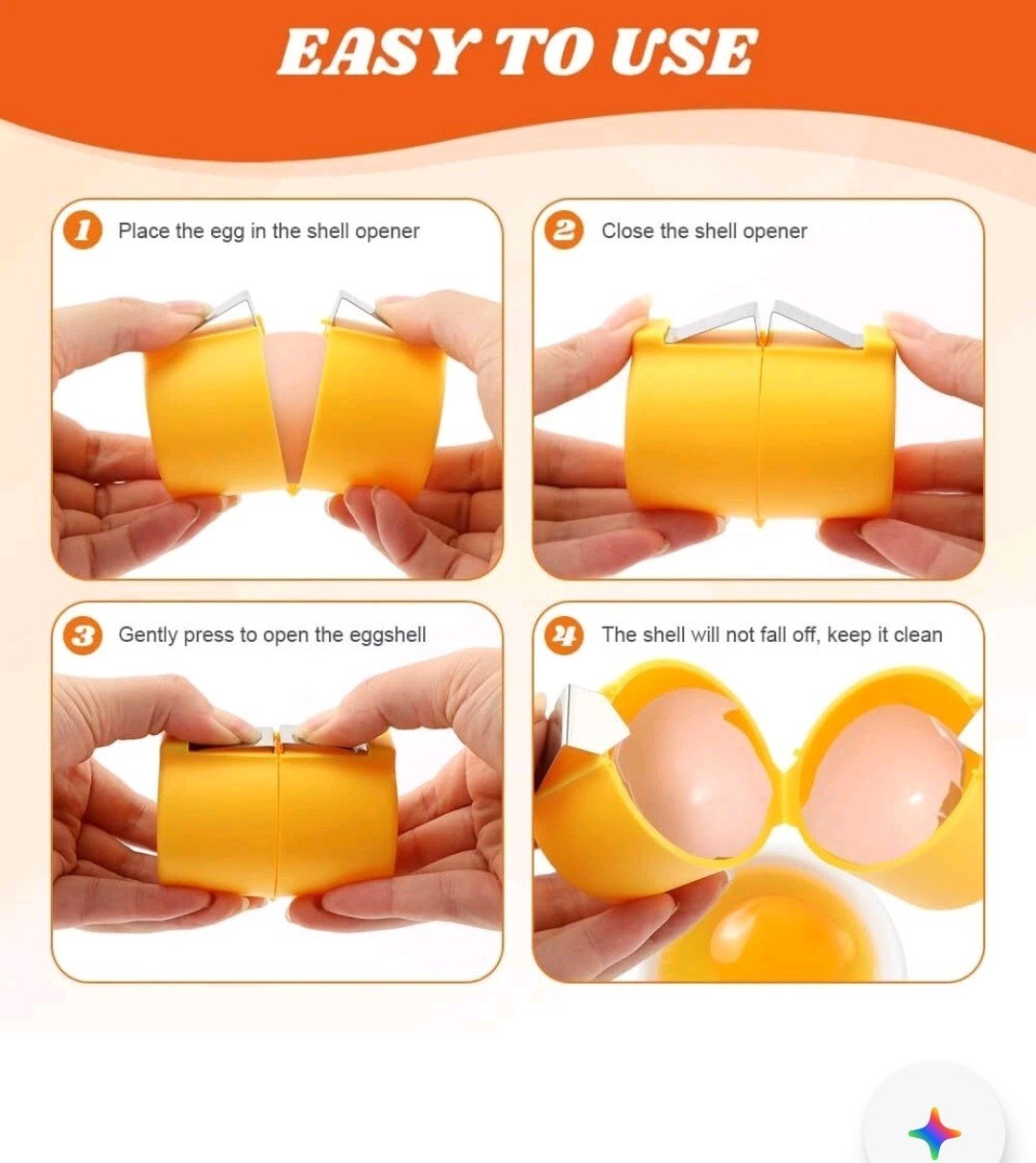 Egg Cracker Tool Egg Breaker Manual Shell Separator Opener Kitchen  for Egg 2 PK