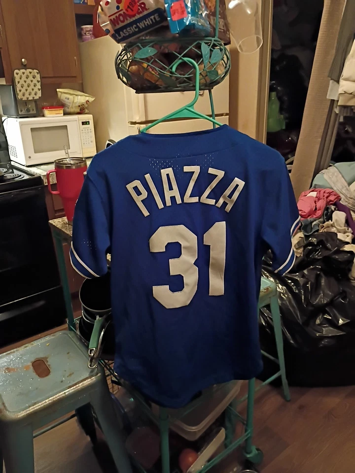 Youth Small Dodgers Mike Piazza Cooperstown Authentic Collection Jersey - Image 2 of 4
