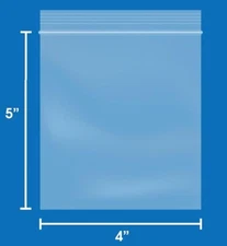 (4" x 5") 2 Mil Thick Clear Plastic Reclosable Zip Poly Bags, Lock Seal Zipper