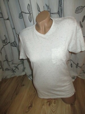 Primark Shirt mit Brusttasche natur gesprenkelt Brooklyn New York Grösse XS